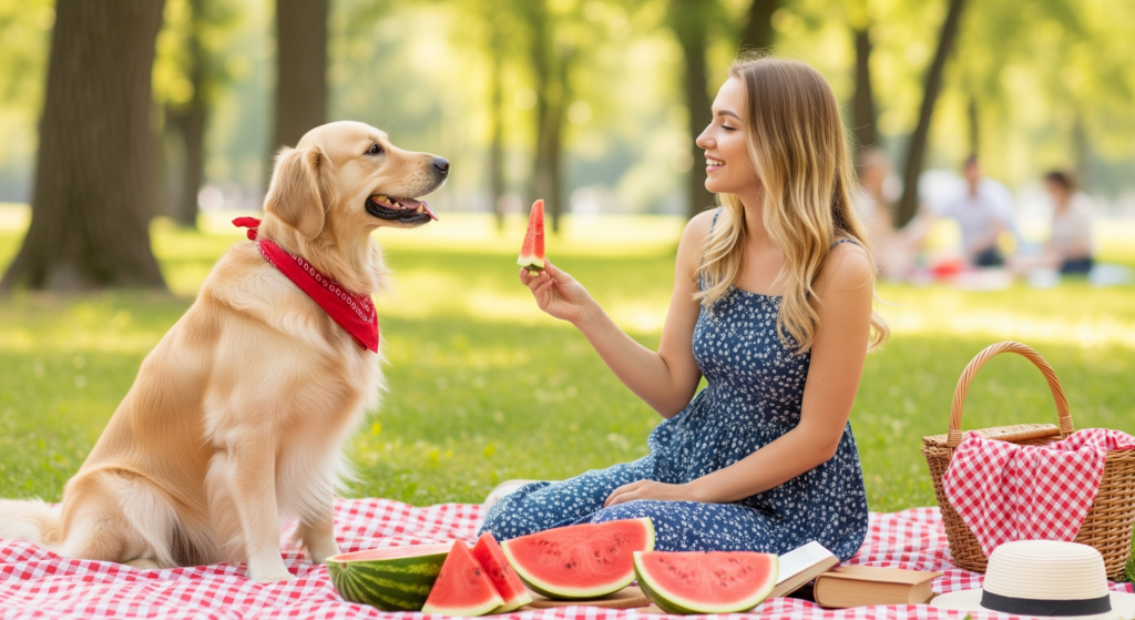 cachorro piquenique com tutora